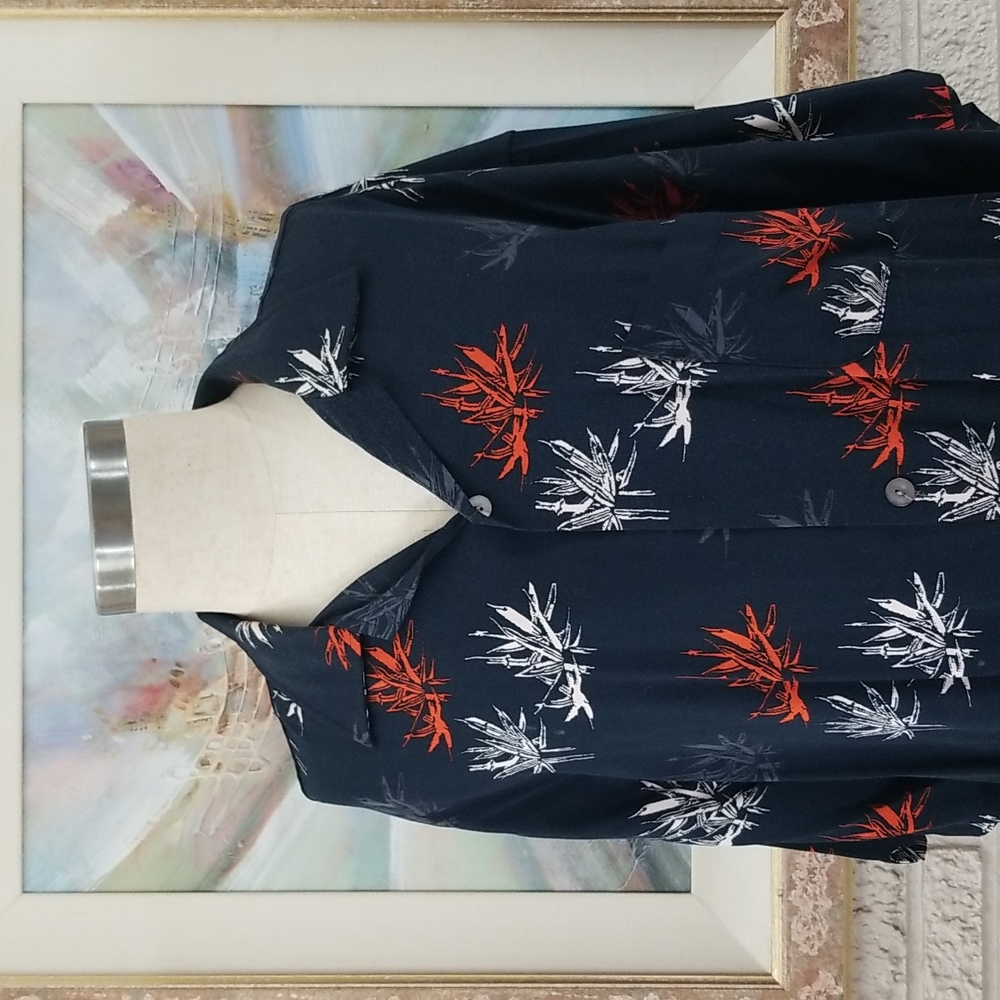 Guess Jean Short Sleeve Button Down Print Shirt - Picture 5 of 12